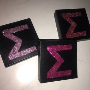 Tri Sigma glittery canvas letters